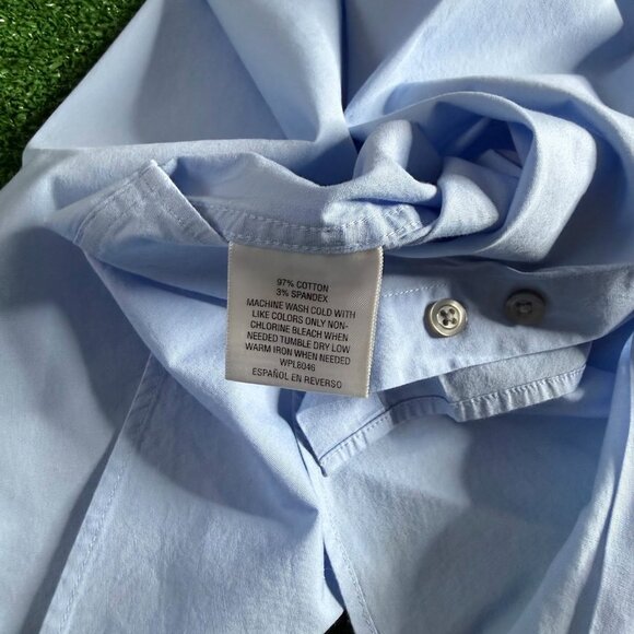 Alfani Long Sleeve Button Up Slim Fit Stretch Business Casual Blue Shirt Size M - Picture 6 of 11
